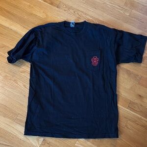 Chrome Hearts Black Tee with Red Pocket Design